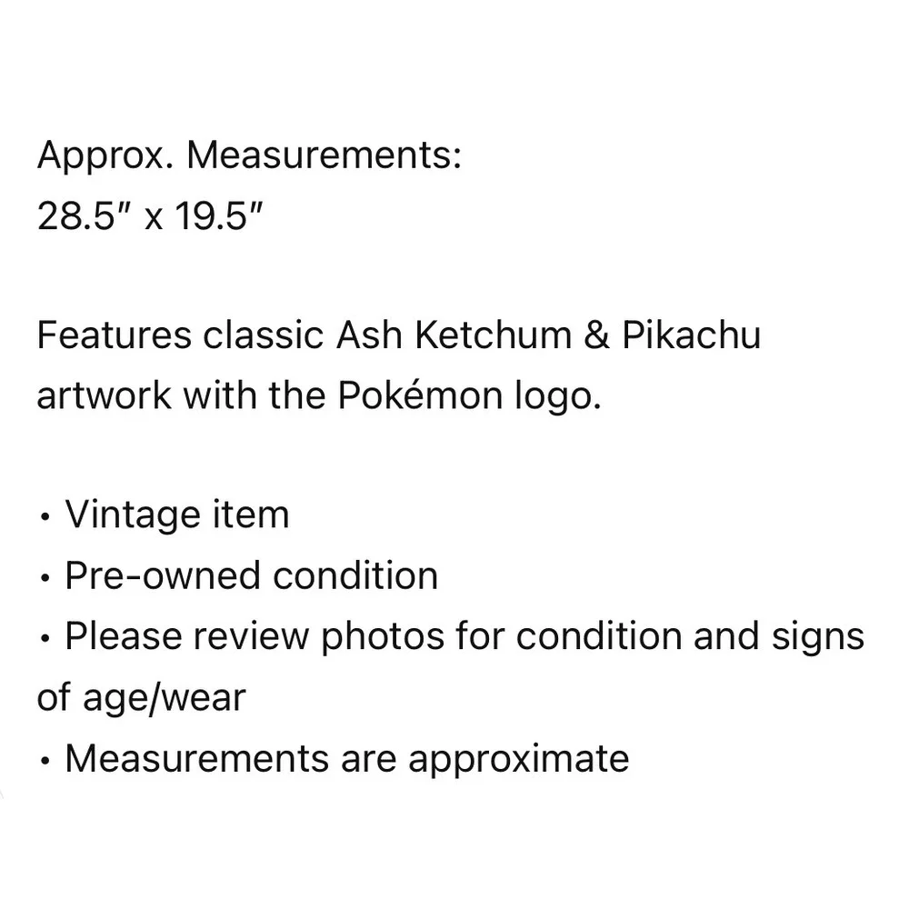Pokemon Pillowcase Vintage 1998 Pikachu Ash Ketchum Nintendo 90s Anime Bedding